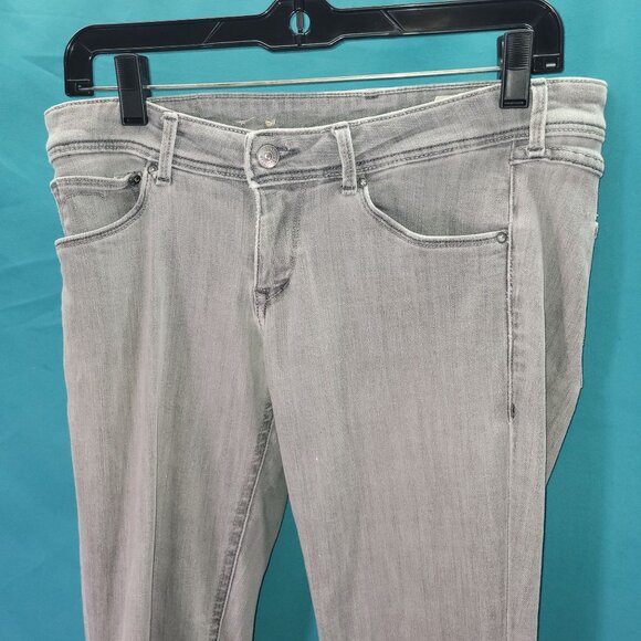 H&M Super Sqin Womens Skinny Jeans Light Gray Size 30x30 Super Low Waist Denim - Picture 2 of 7